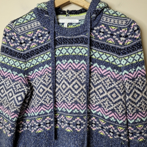 Victorias Secret Hoodie Sweater Pockets Cozy Pastel 100% Cotton Size Small - Picture 4 of 10